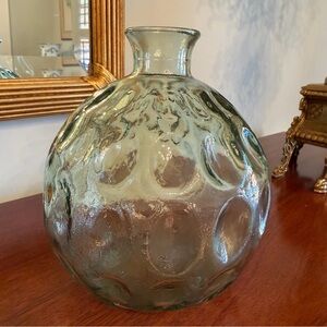 Textured Recycled Glass Bubble Vase Seafoam Green Coastal Decor